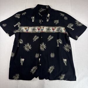 Men's Croft & Barrow Cocktail Vacay Button Up Aloha Camp Hawaiian Shirt Size XXL